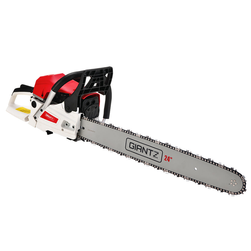 Giantz 62cc Chainsaw Petrol Commercial 24" Bar E-Start Tree Chain Saw 5.2HP-3