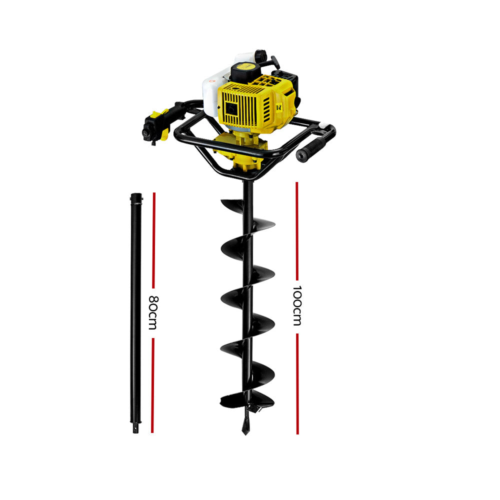 Giantz 92CC Petrol Post Hole Digger Auger Drill Borer Fence Earth Power 200mm-1