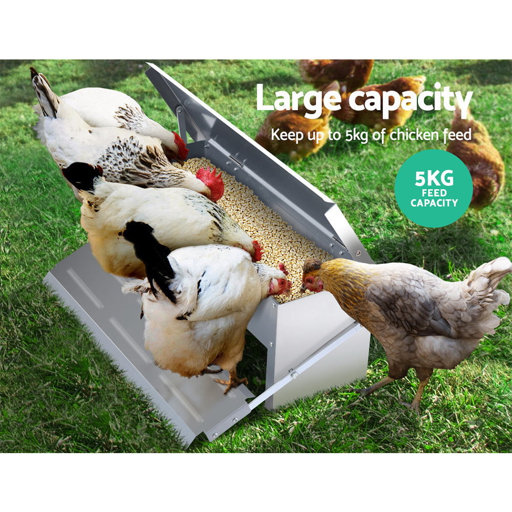 Giantz Auto Chicken Feeder Automatic Chook Poultry Treadle Self Opening Coop-5