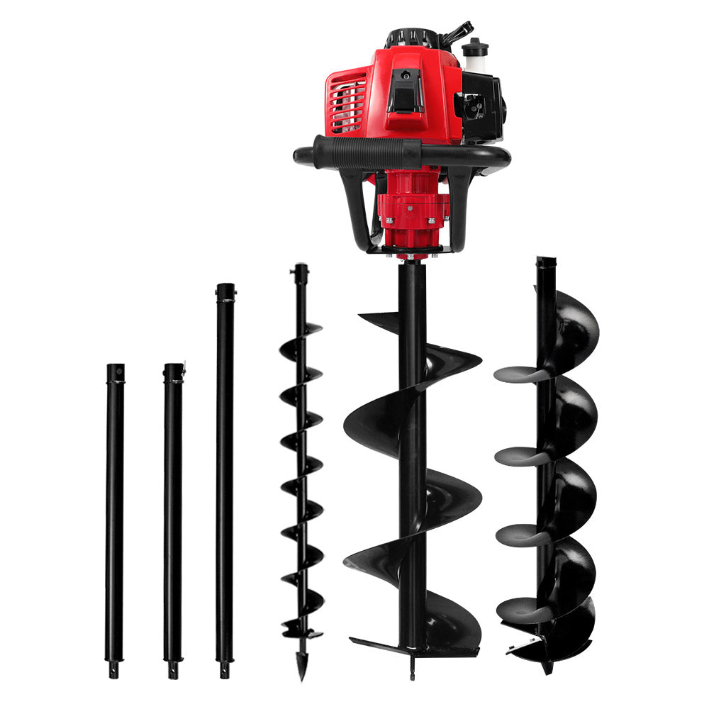 Giantz Petrol Post Hole Digger Drill Borer Fence Extension Augers Bits 80CC-3