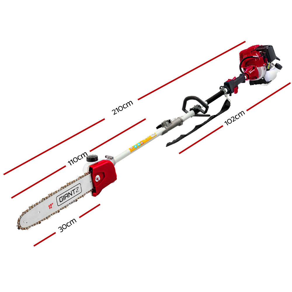 Giantz Pole Chainsaw 4 Stroke Petrol Hedge Trimmer Pruner Chain Saw Long-1