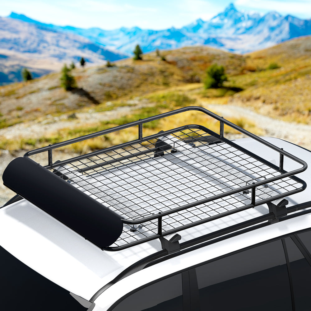 Giantz Universal Car Roof Rack Basket Luggage Carrier Steel Vehicle Cargo 123cm-7