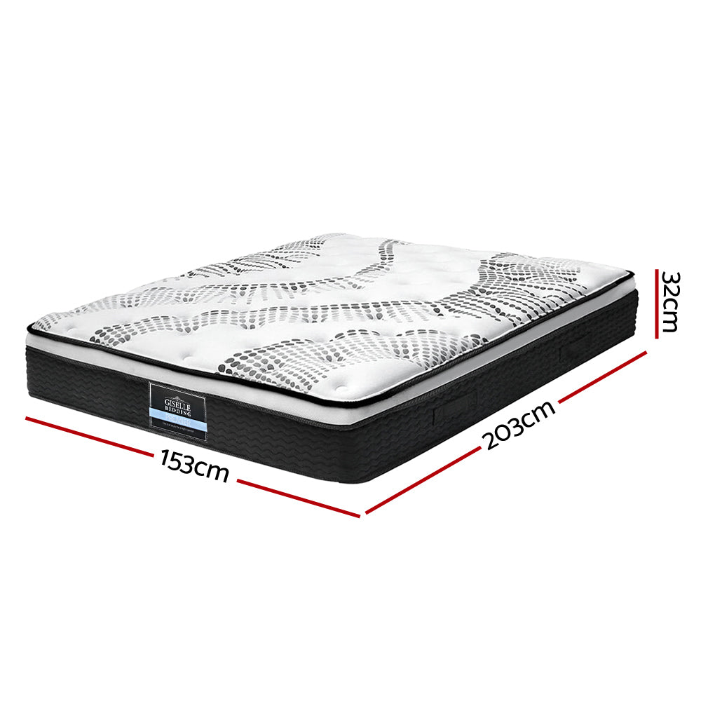 Giselle Bedding Como Euro Top Pocket Spring Mattress 32cm Thick Queen-1