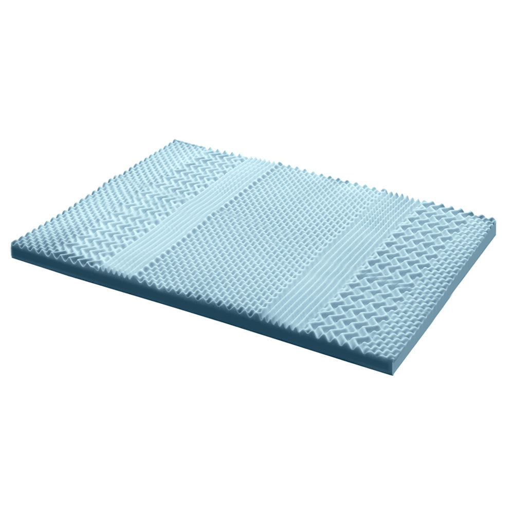 Giselle Bedding Cool Gel 7-zone Memory Foam Mattress Topper w/Bamboo Cover 8cm - Queen-0