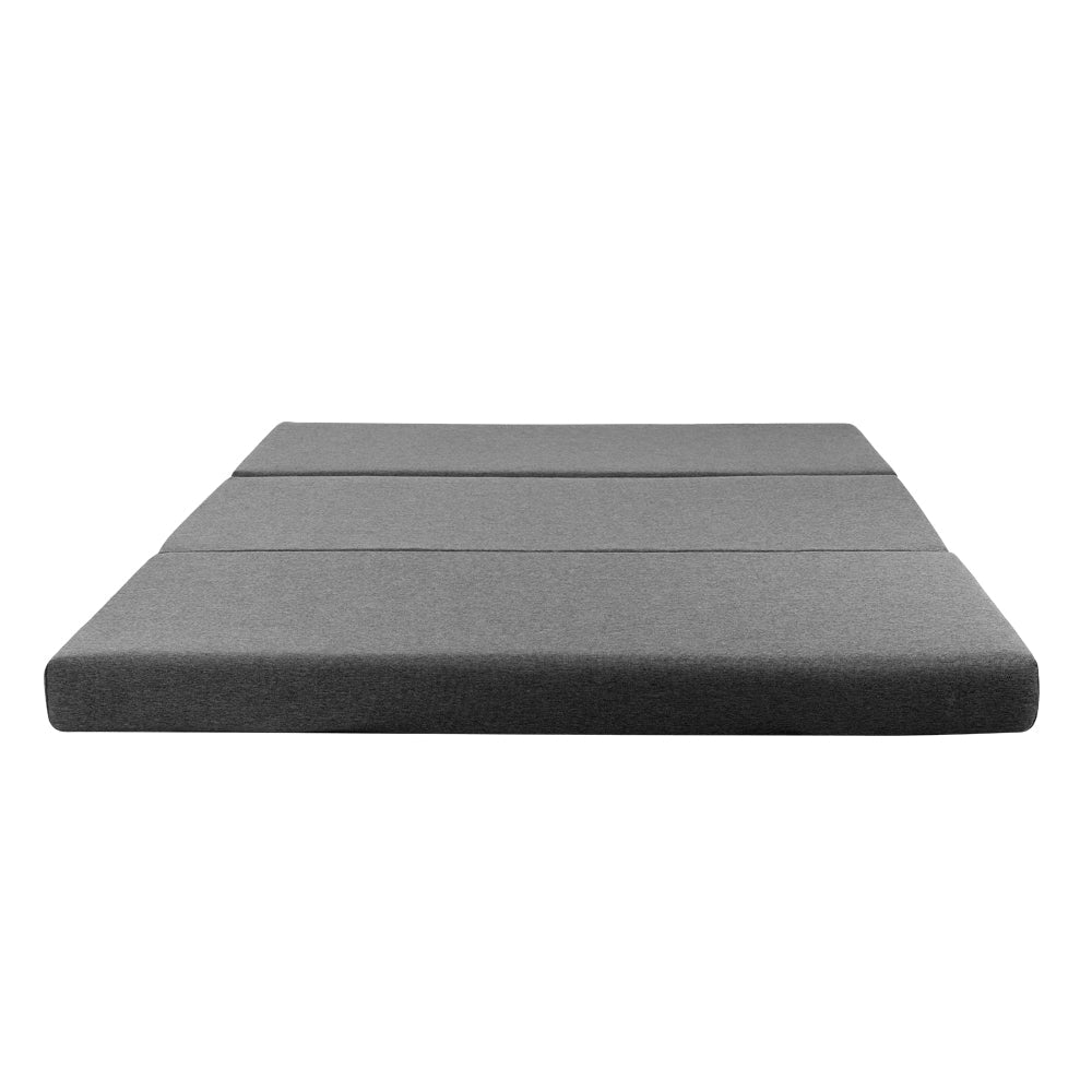 Giselle Bedding Double Size Folding Foam Mattress Portable Bed Mat Dark Grey-2