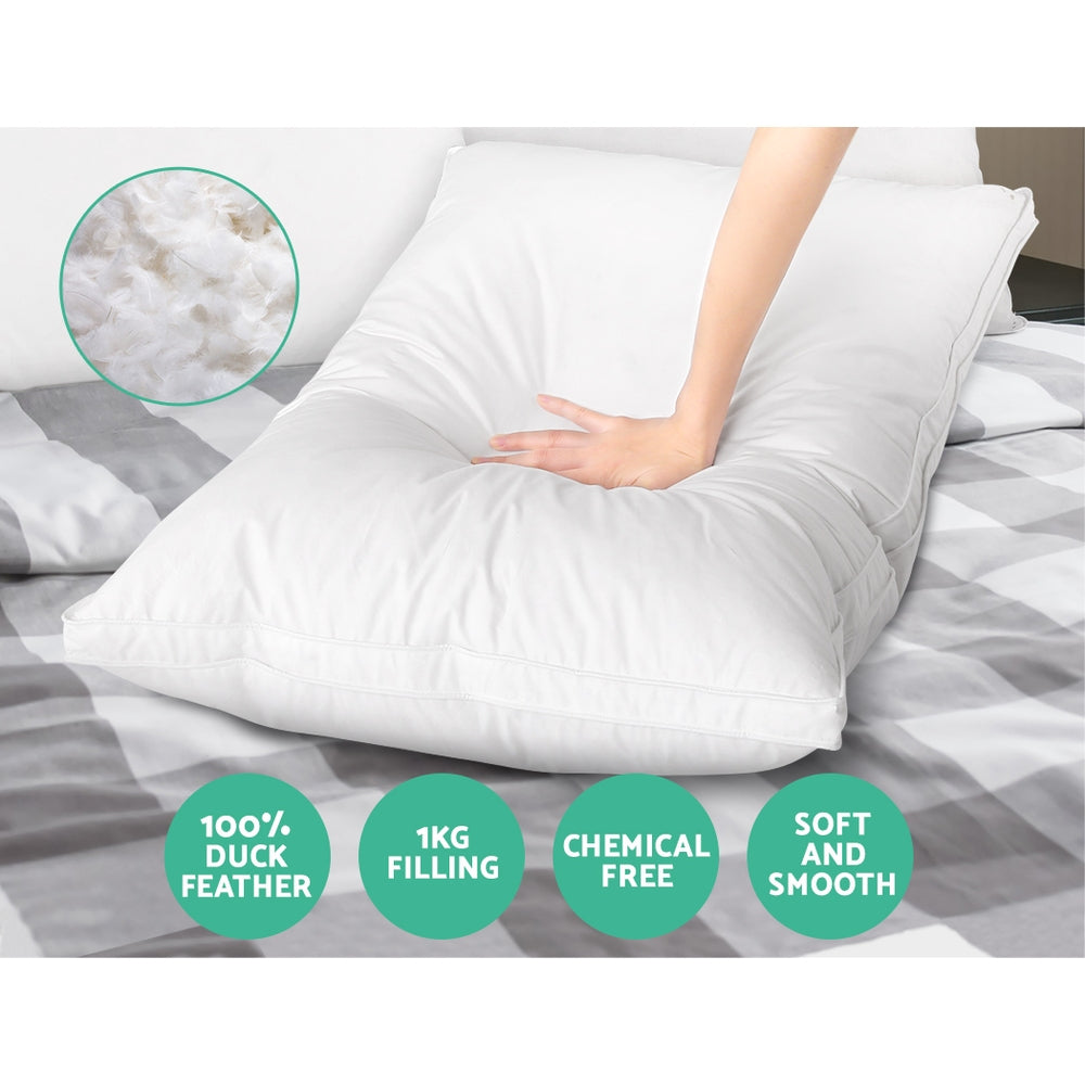 Giselle Bedding Duck Feather Down Twin Pack Pillow-6