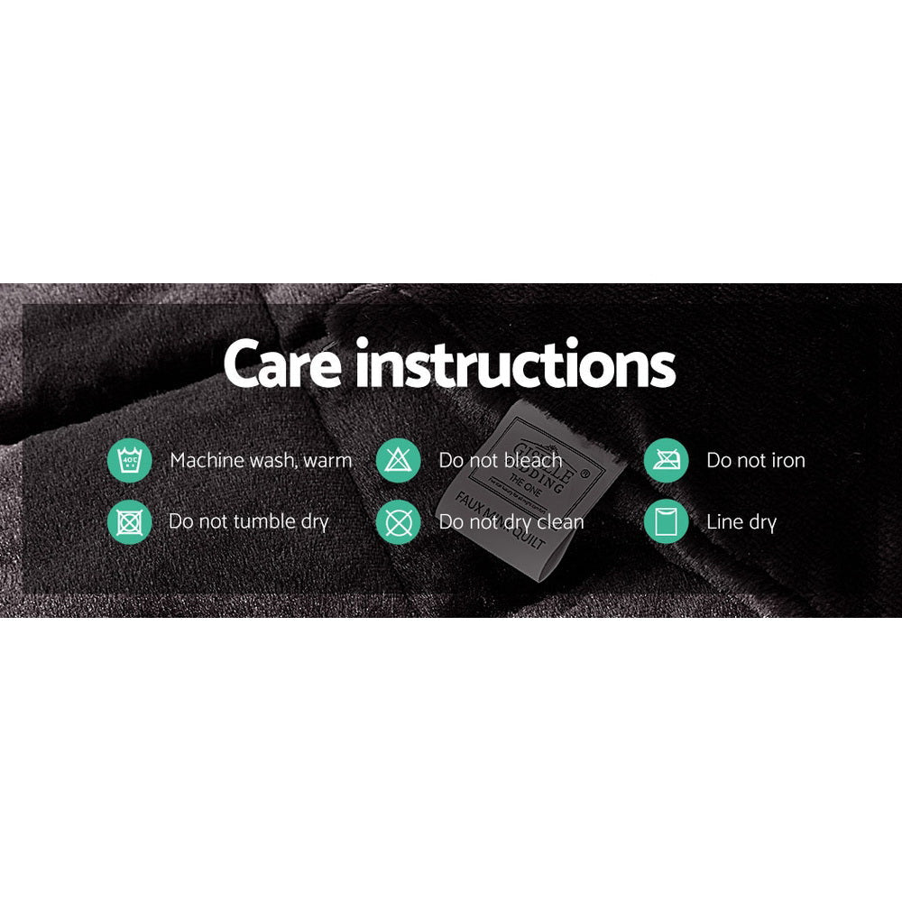 Giselle Bedding Faux Mink Quilt King Size Charcoal-6