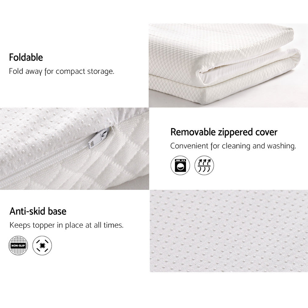 Giselle Bedding Memory Foam Mattress Topper w/Cover 8cm - Double-5