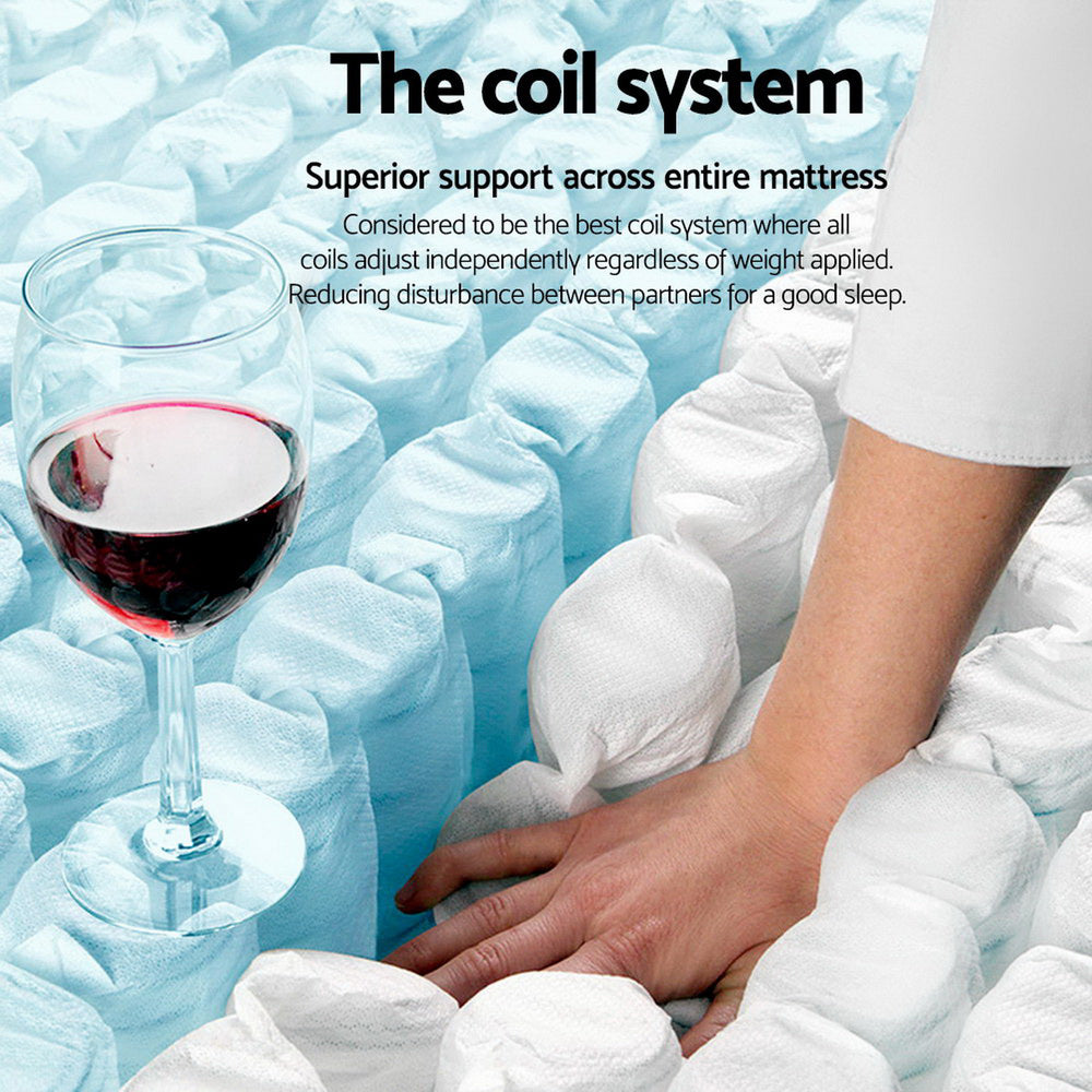 Giselle Bedding Mykonos Euro Top Pocket Spring Mattress 30cm Thick Queen-6