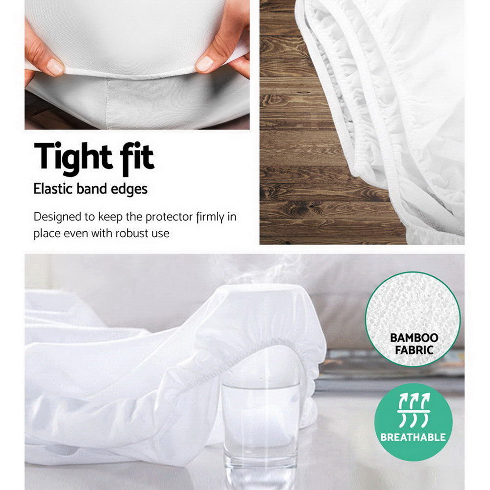 Giselle Bedding Queen Size Waterproof Bamboo Mattress Protector-4