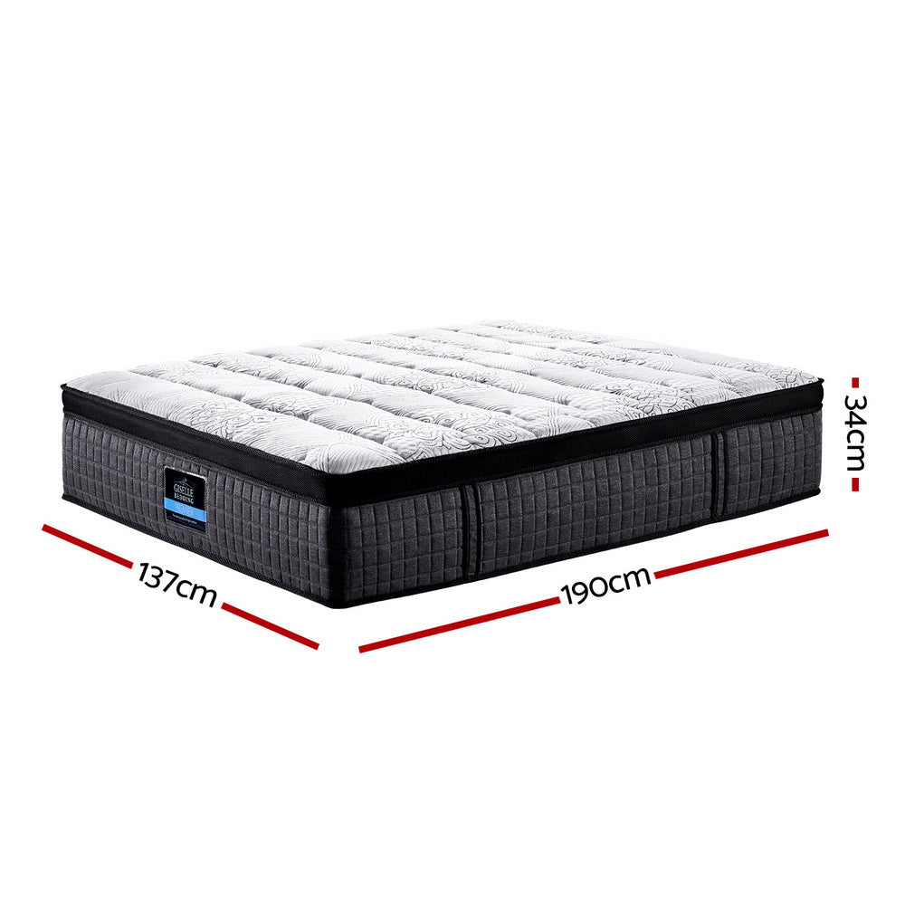 Giselle Double Mattress 9 Zone Pocket Spring Latex Foam Medium Firm 34cm-1