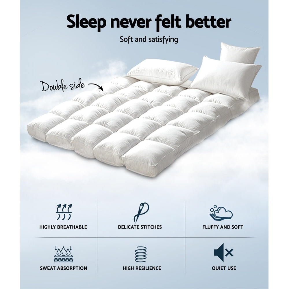Giselle Double Mattress Topper Bamboo Fibre Pillowtop Protector-1