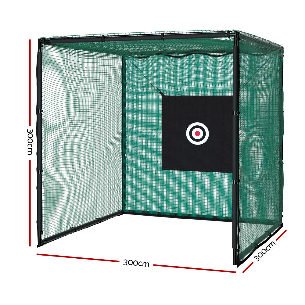 Golf Practice Cage 3M Hitting Net with Steel Frame Football Baseball Training-1