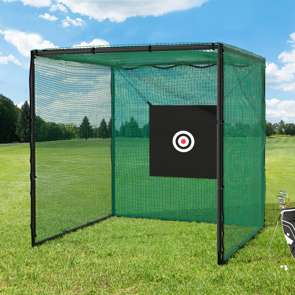 Golf Practice Cage 3M Hitting Net with Steel Frame Football Baseball Training-4