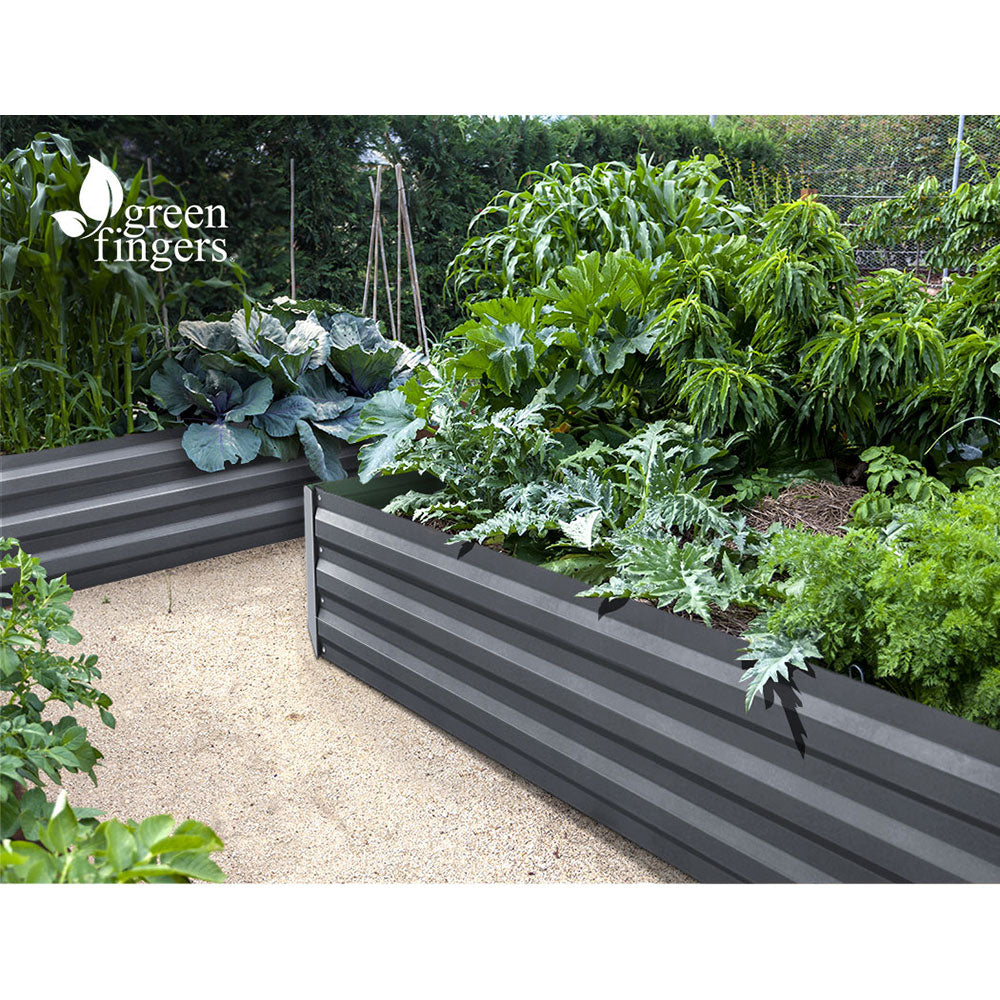 Green Fingers 150 x 90cm Galvanised Steel Garden Bed - Aliminium Grey-6