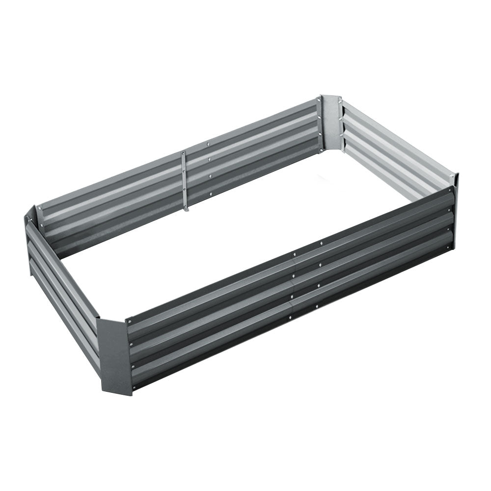 Green Fingers 150 x 90cm Galvanised Steel Garden Bed - Aliminium Grey-0