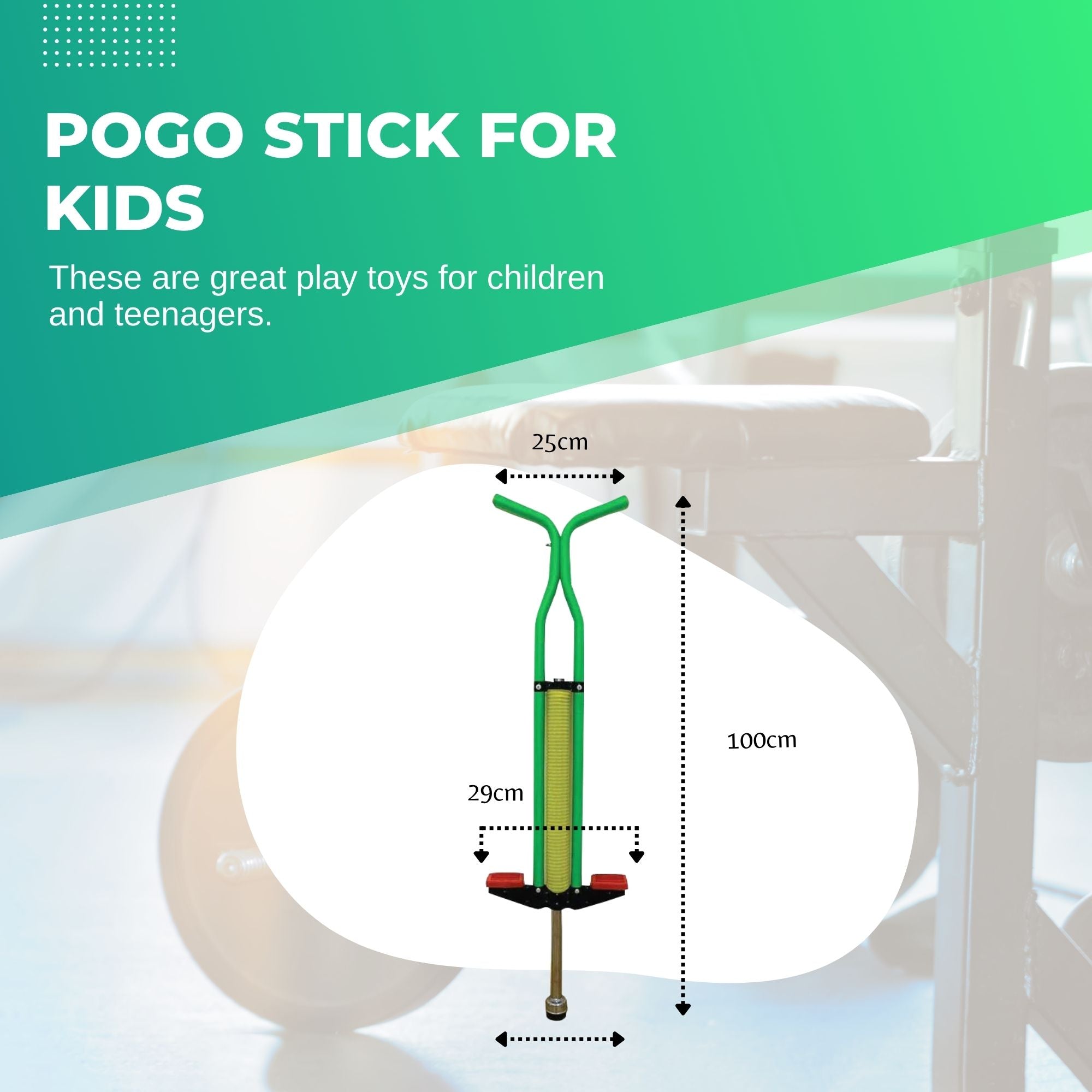 Green Pogo Stick Kids - Childrens Jumping Jackhammer Exercise Hopper Toy-1