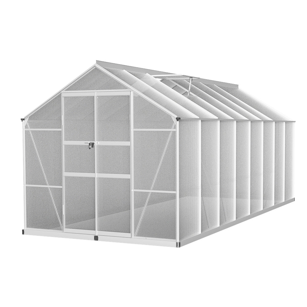 Greenfingers Aluminium Greenhouse Polycarbonate Green House Garden Shed 4.7x2.5M-0