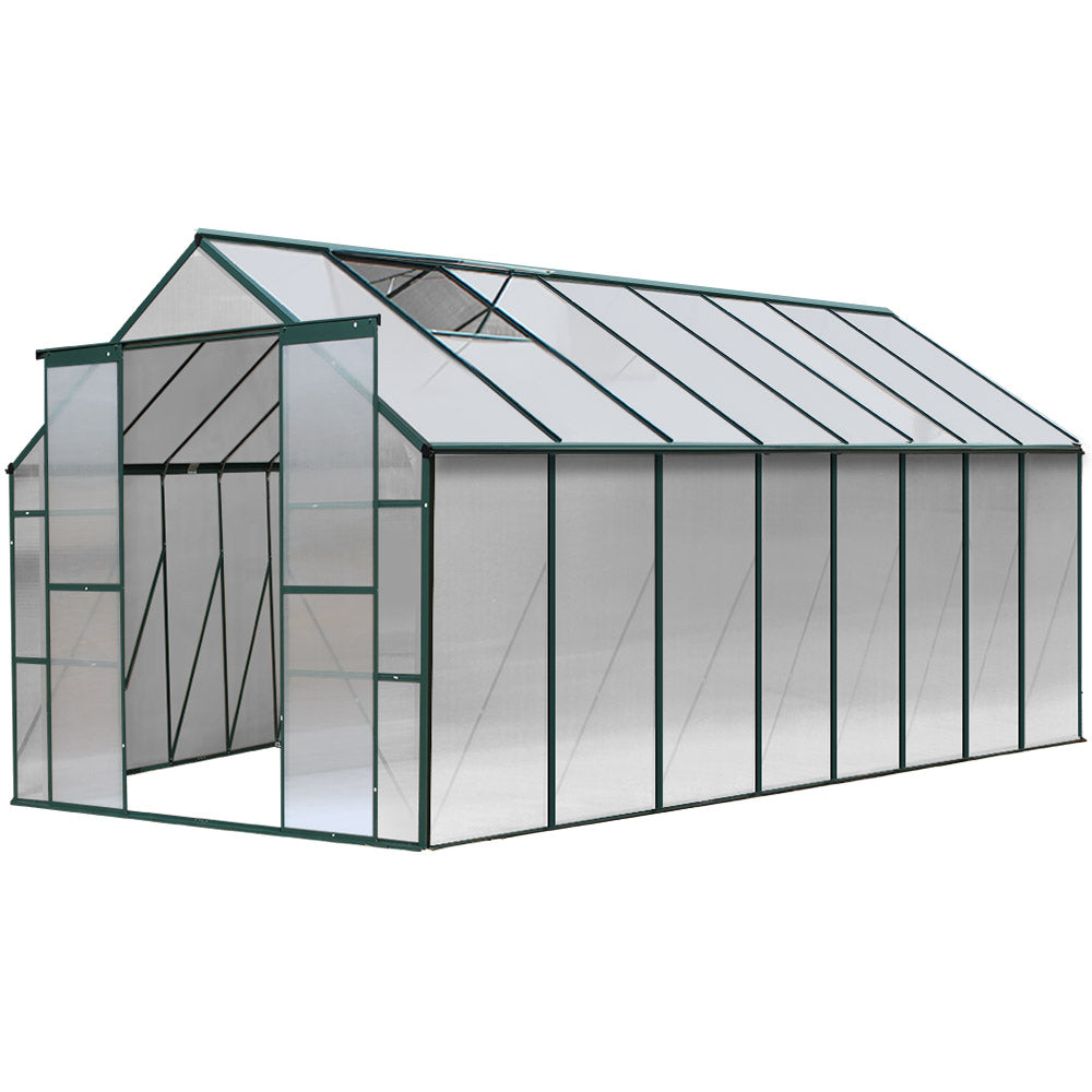 Greenfingers Aluminium Greenhouse Polycarbonate Green House Garden Shed 5.1x2.44M-0