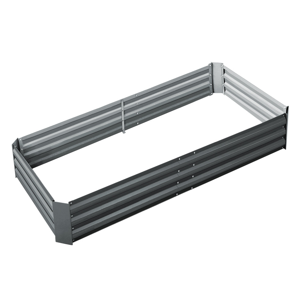 Greenfingers Galvanised Steel Raised Garden Bed Instant Planter 210 x 90 Aluminium-0