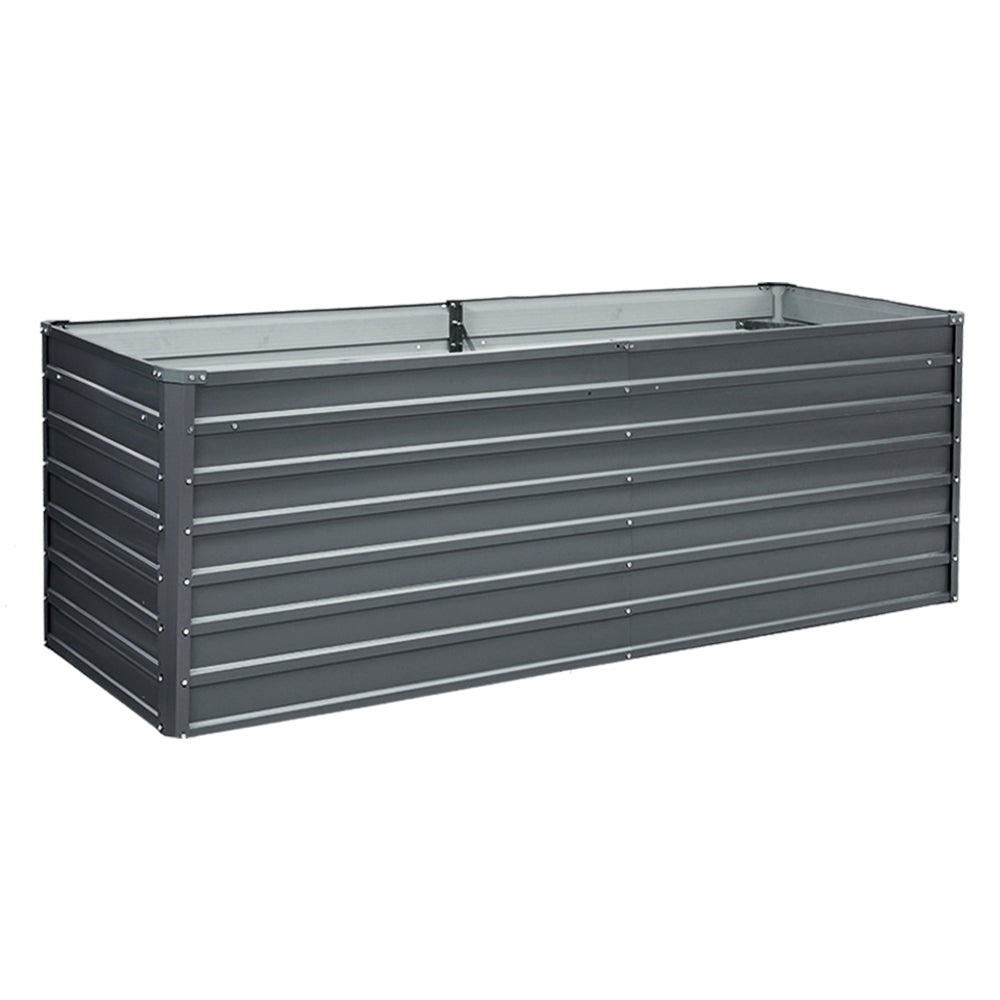 Greenfingers Garden Bed 240X80X77CM Galvanised Raised Steel Instant Planter 2N1-0