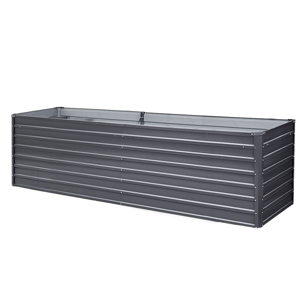 Greenfingers Garden Bed 320 x 80 x 77cm Galvanised Steel Raised Planter 2N1-0