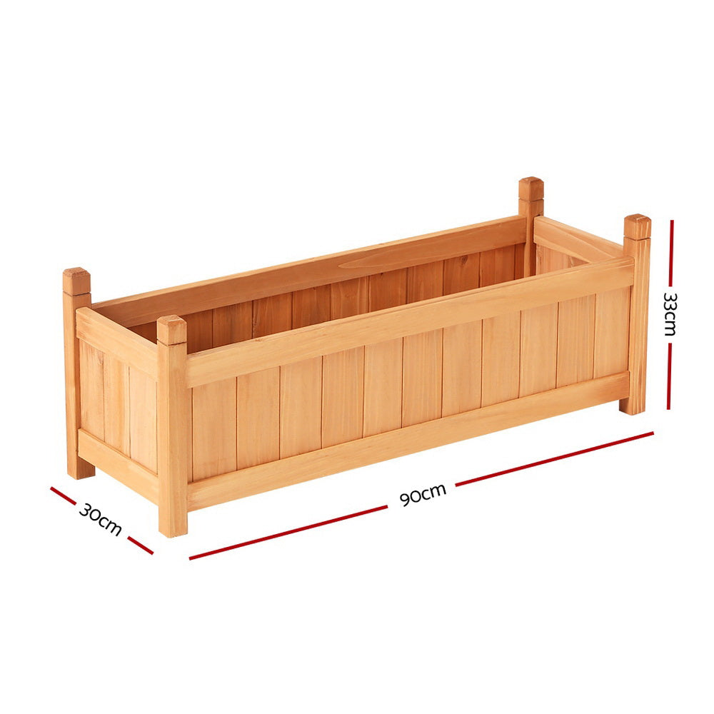 Greenfingers Garden Bed Raised Wooden Planter Outdoor Box Vegetables 90x30x33cm-1