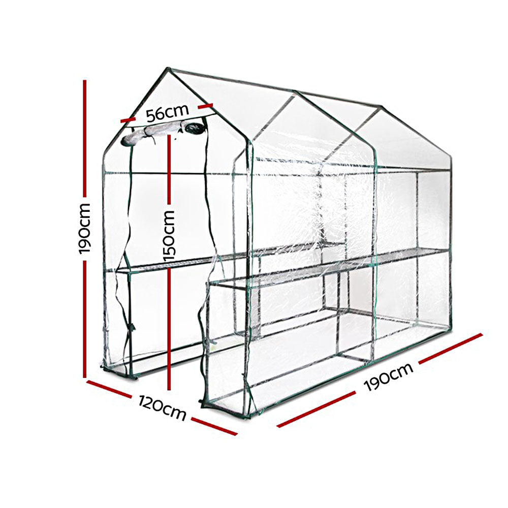 Greenfingers Greenhouse Garden Shed Green House 1.9X1.2M Storage Greenhouses Clear-1