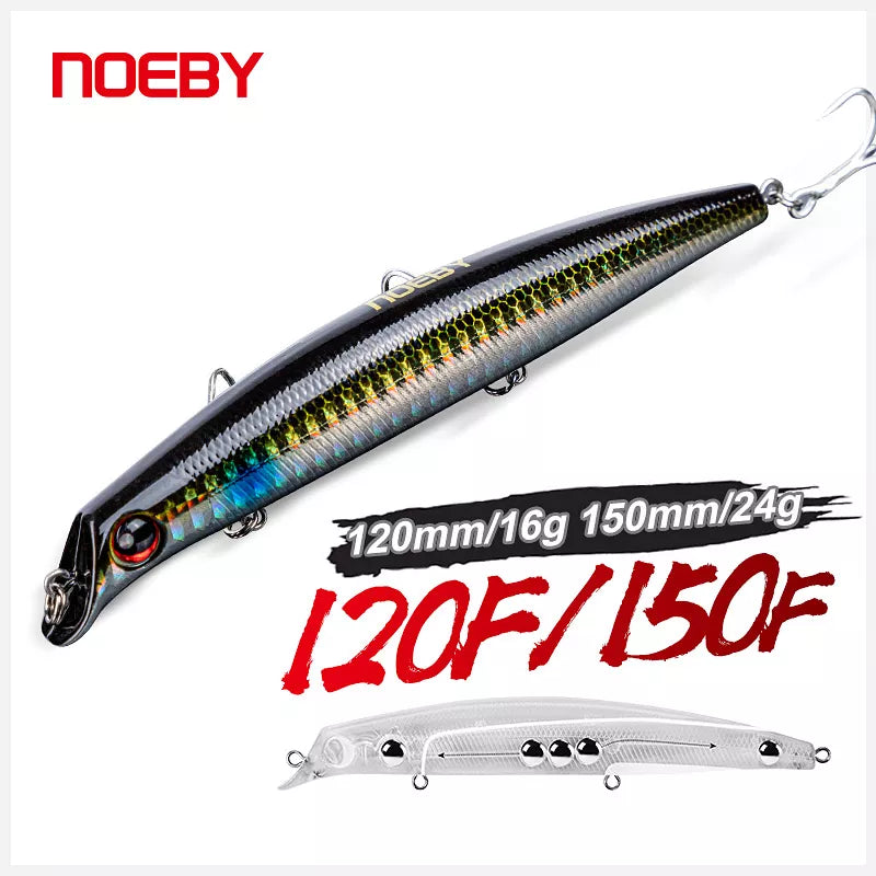 NOEBY Sasuke Minnow Fishing Lures 12cm 16g 15cm 24g Floating Lipless Wobblers Artificial Hard Bait for Bass Pike Fishing Lure