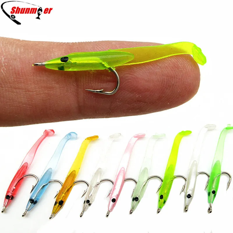 SUNMILE 30pcs 0.3g 35mm Eel Soft Fishing Lure Pesca Peche Tackle Wobblers Fish Lures Carp Leurre Souple Soft baits