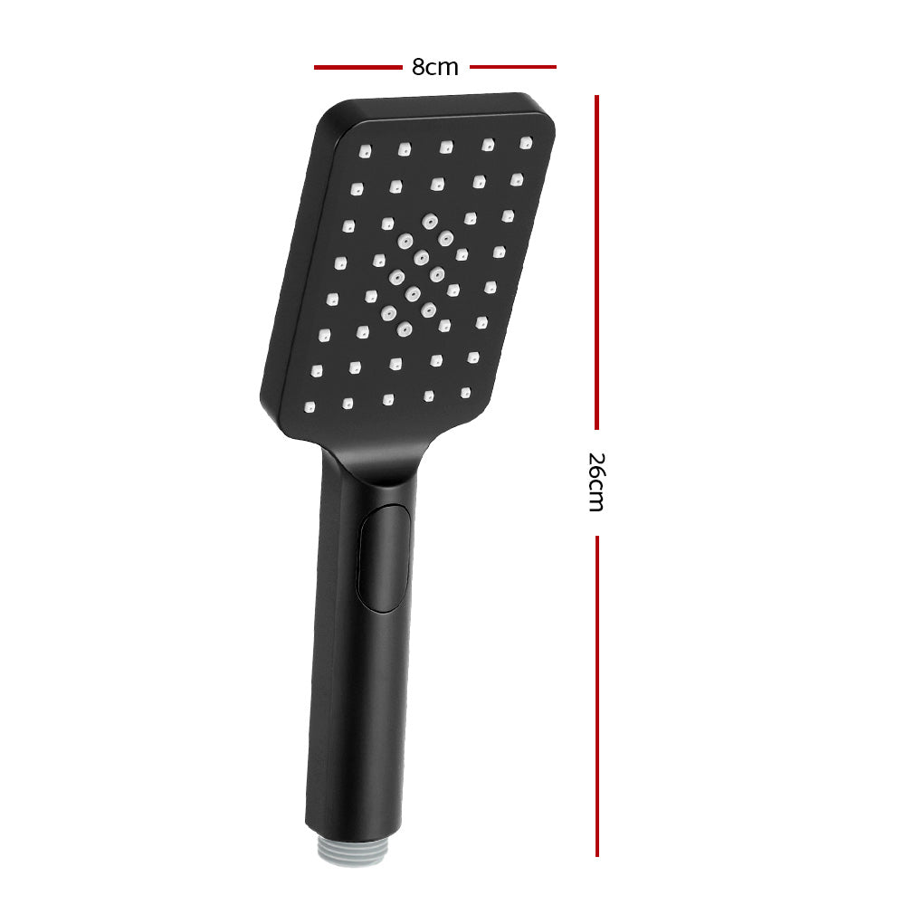 Handheld Shower Head 3.1'' High Pressure 3 Spray Modes Square Black-1