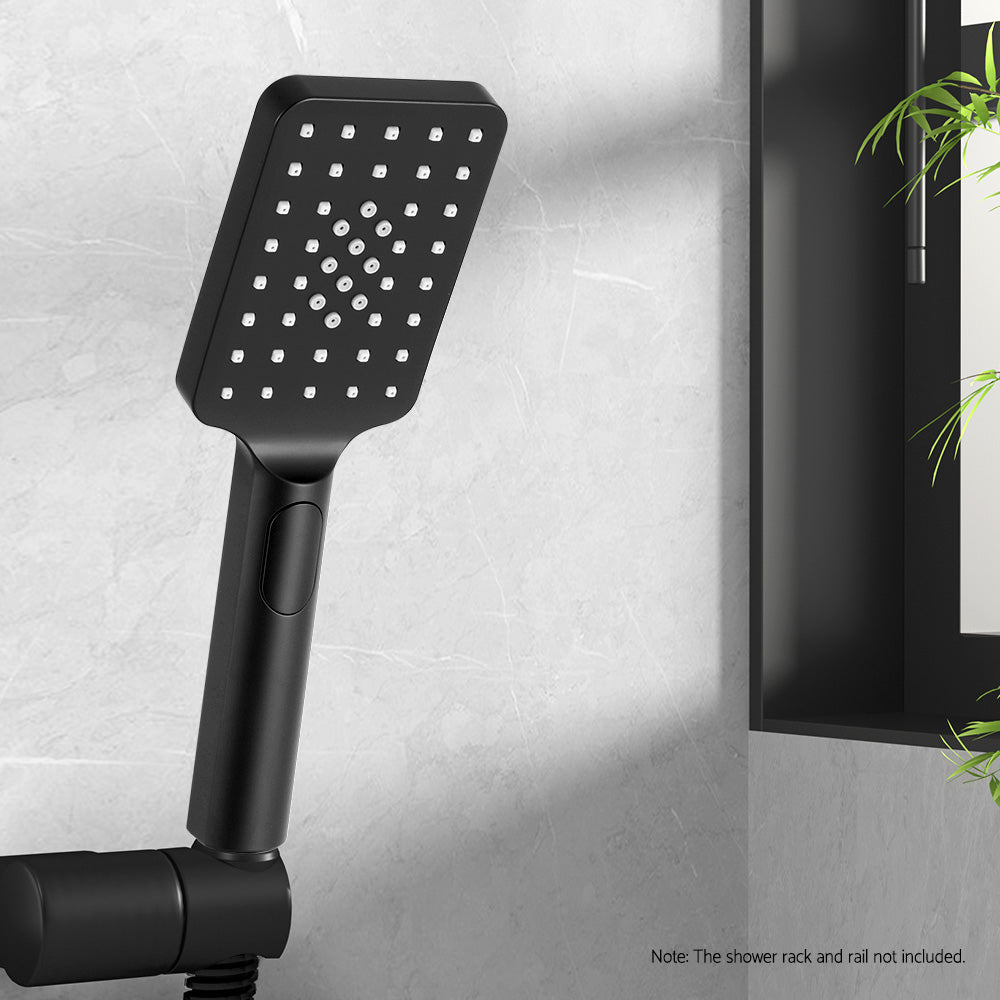 Handheld Shower Head 3.1'' High Pressure 3 Spray Modes Square Black-4