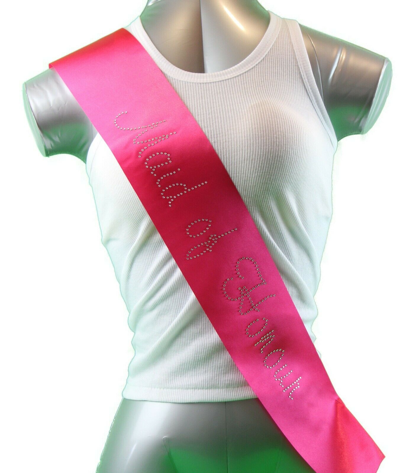 Hens Sash Diamante Crystal - Hot Pink - Maid Of Honour-0