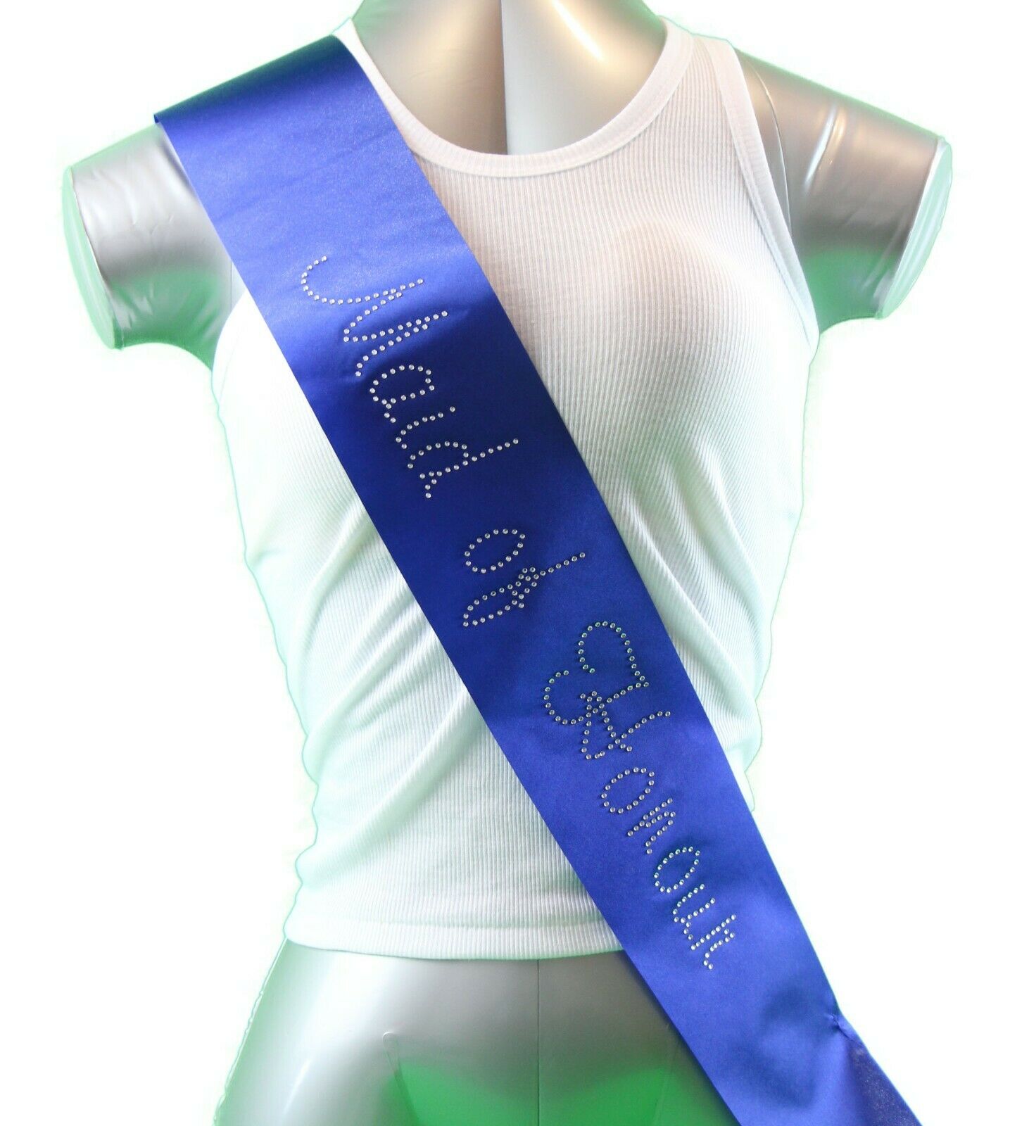 Hens Sash Diamante Crystal - Royal Blue - Maid Of Honour-0