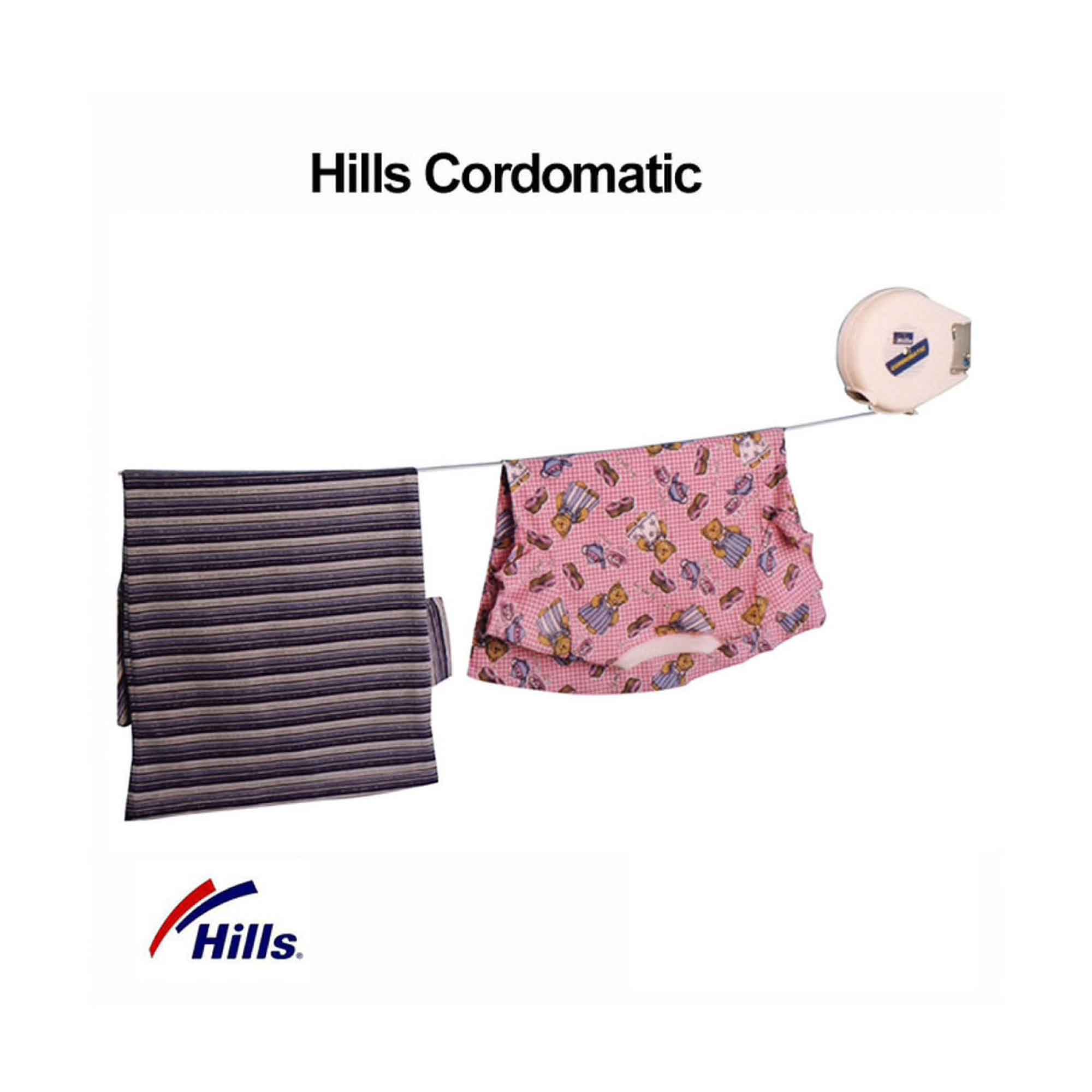 Hills Cordomatic Clothesline 15m Retractable Indoor Outdoor Mounted Washing Line-1