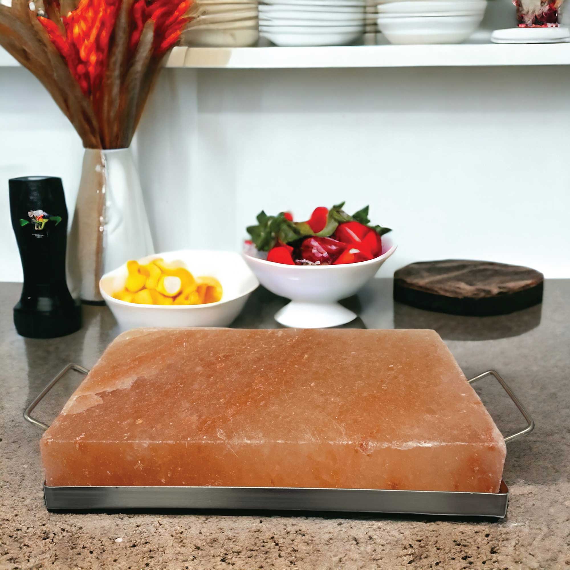 Himalayan Pink Salt Cooking Block and Tray - Slab Tile-1