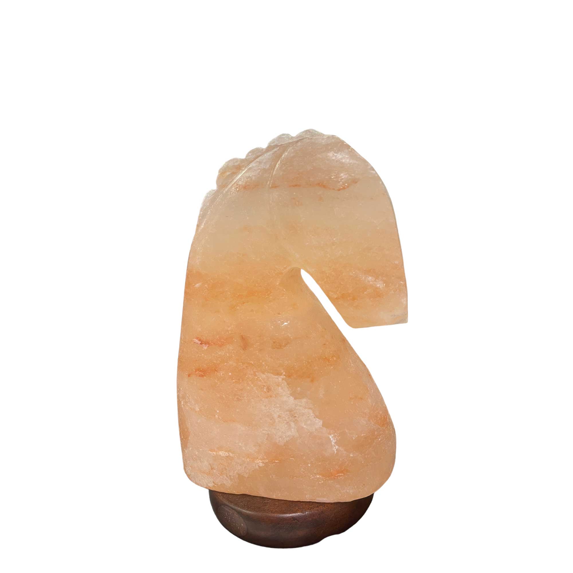 Himalayan Pink Salt Lamp - 12V 12W Knight Horse Shape Carved Crystal Rock-2