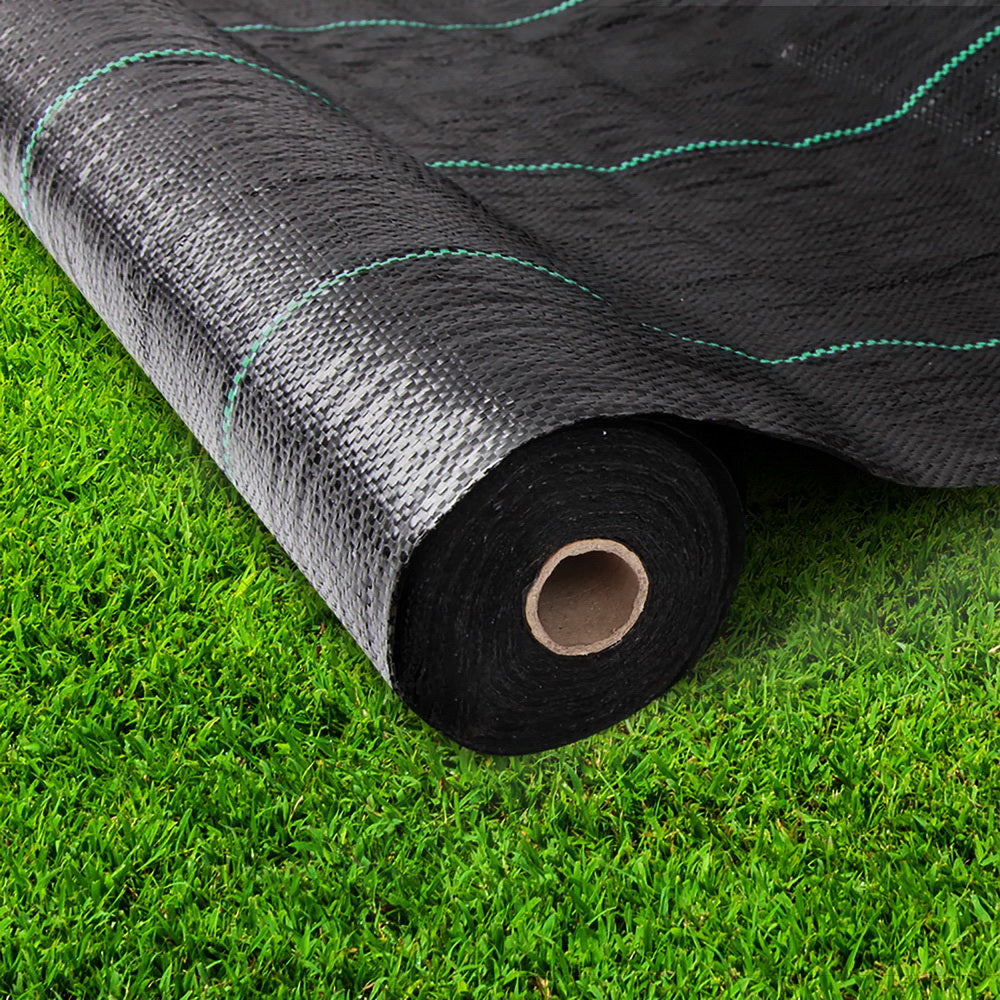 Instahut 0.915m x 50m Weedmat Weed Control Mat Woven Fabric Gardening Plant-6