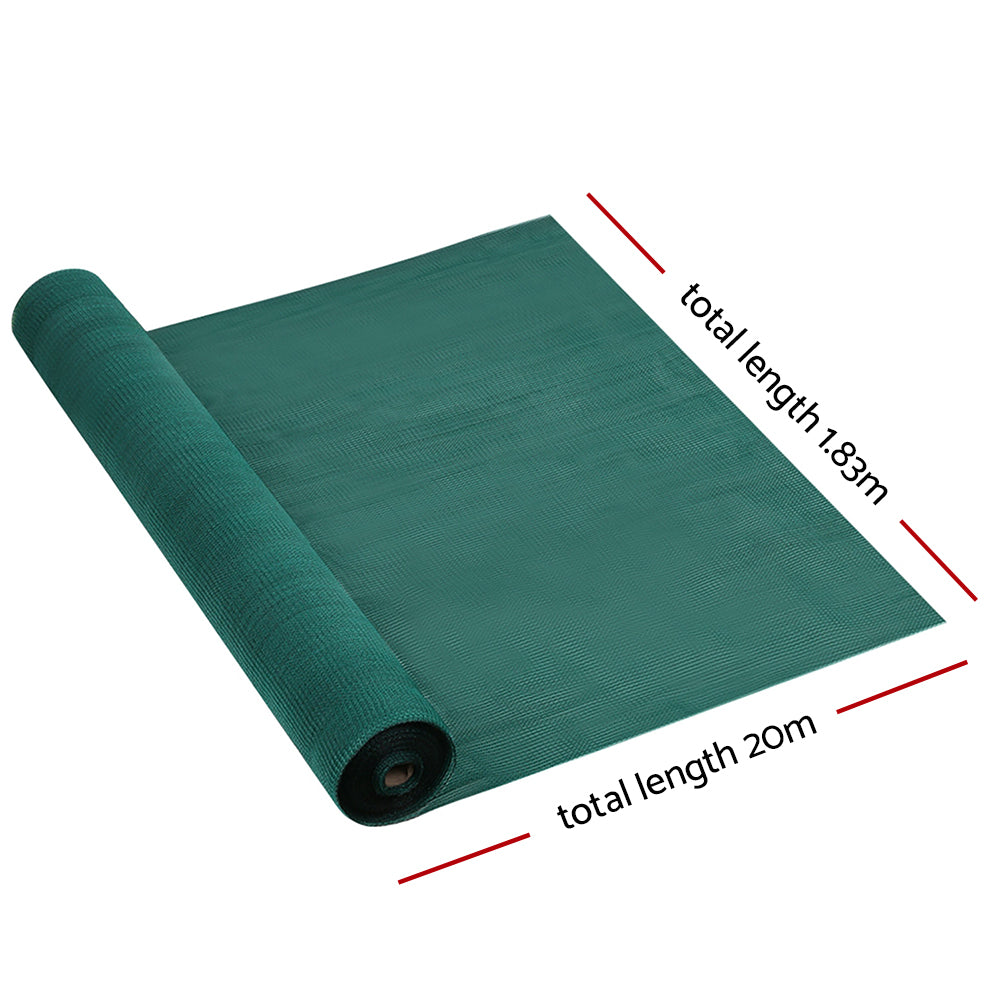 Instahut 1.83x20m 30% UV Shade Cloth Shadecloth Sail Garden Mesh Roll Outdoor Green-1