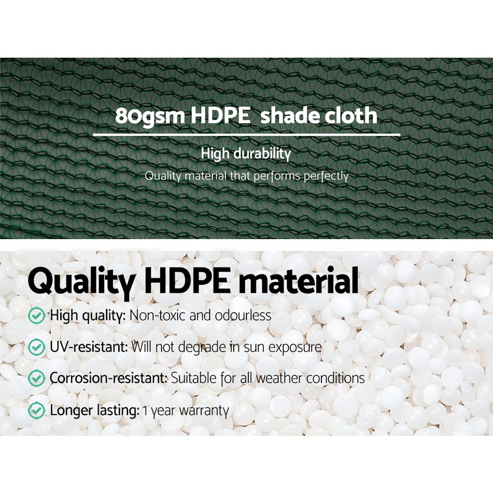 Instahut 1.83x20m 30% UV Shade Cloth Shadecloth Sail Garden Mesh Roll Outdoor Green-4