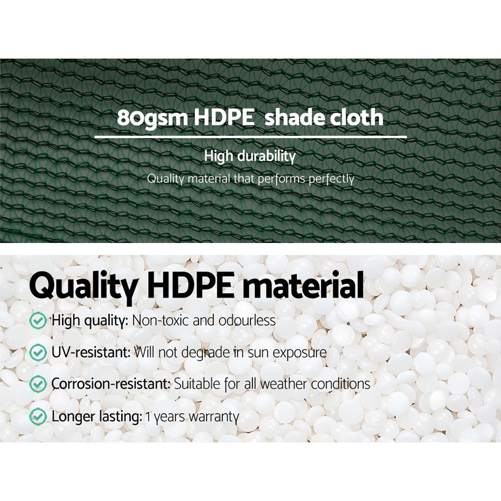 Instahut 1.83x50m 30% UV Shade Cloth Shadecloth Sail Garden Mesh Roll Outdoor Green-4