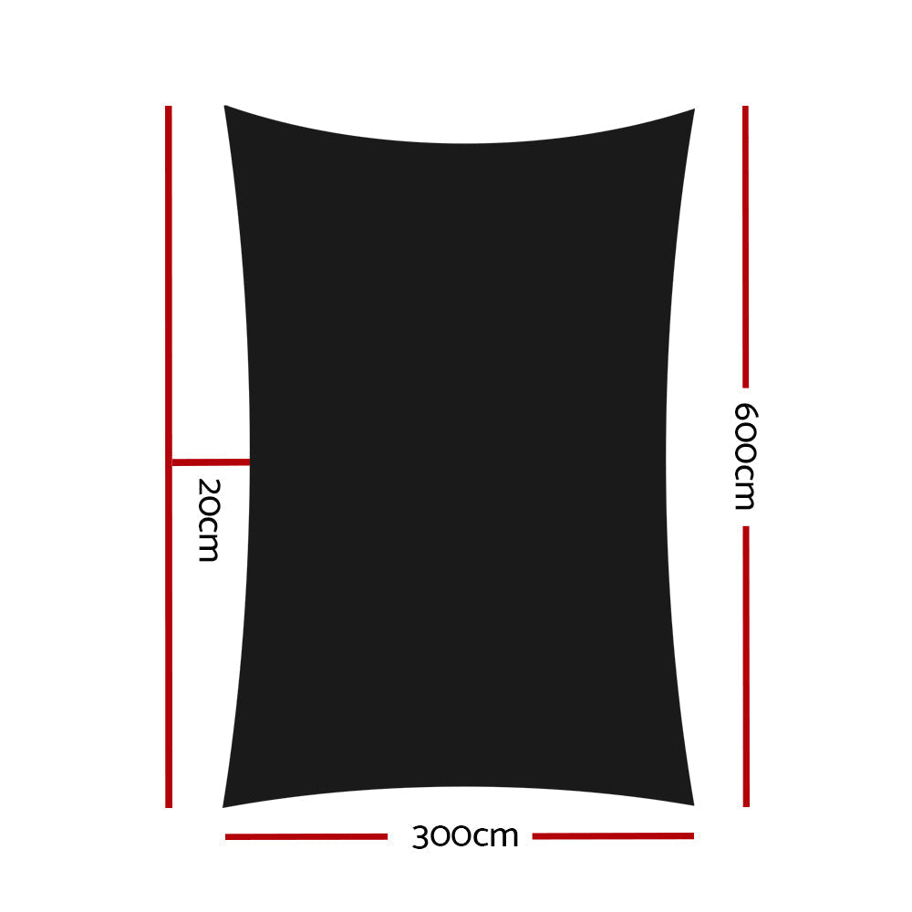 Instahut 280gsm 3x6m Sun Shade Sail Canopy Rectangle-1