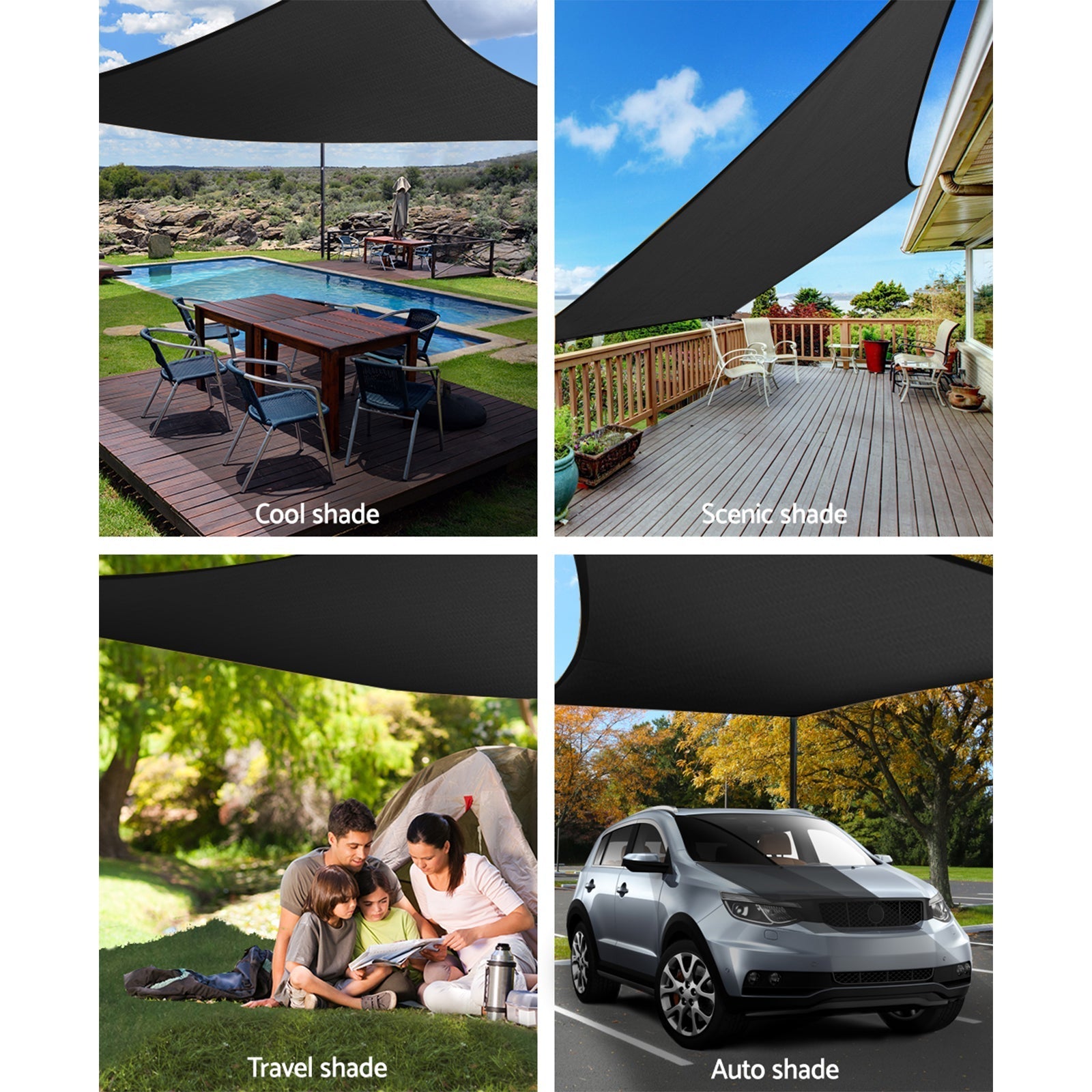 Instahut 280gsm 3x6m Sun Shade Sail Canopy Rectangle-3