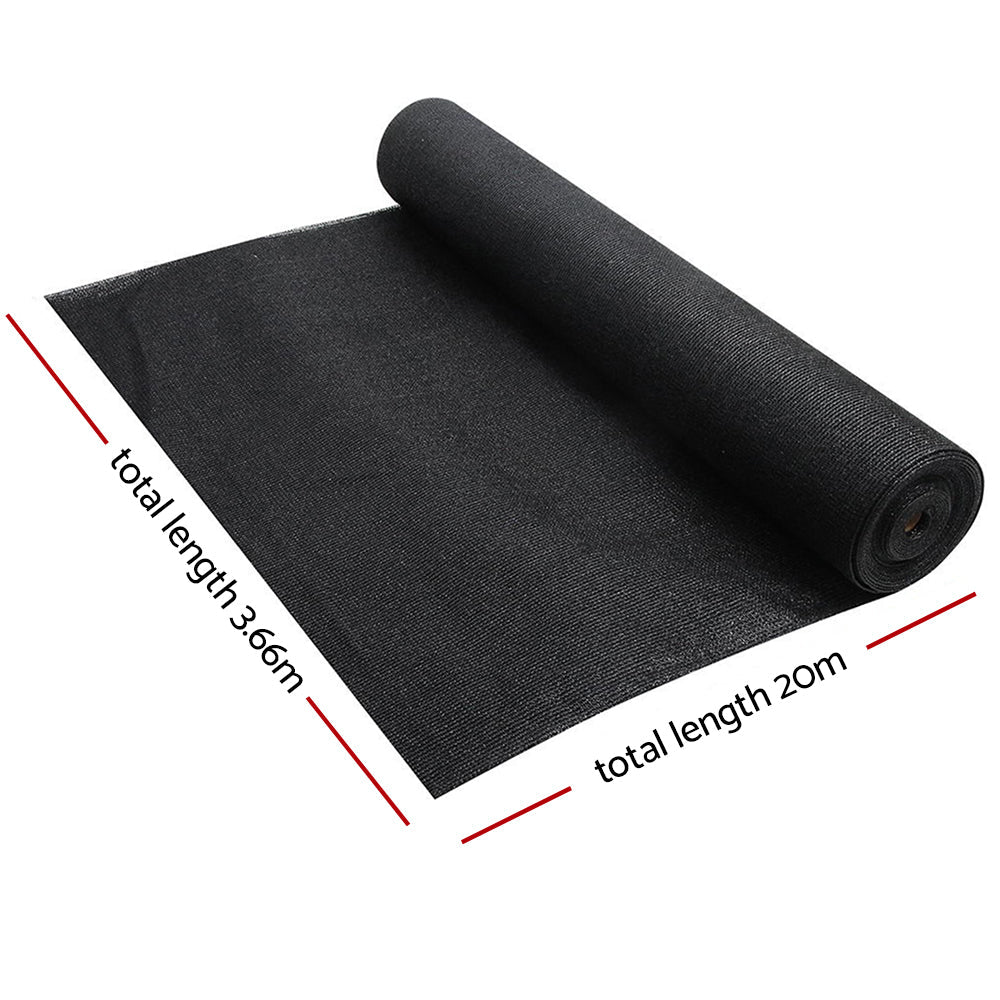 Instahut 3.66 x 20m Shade Sail Cloth - Black-1