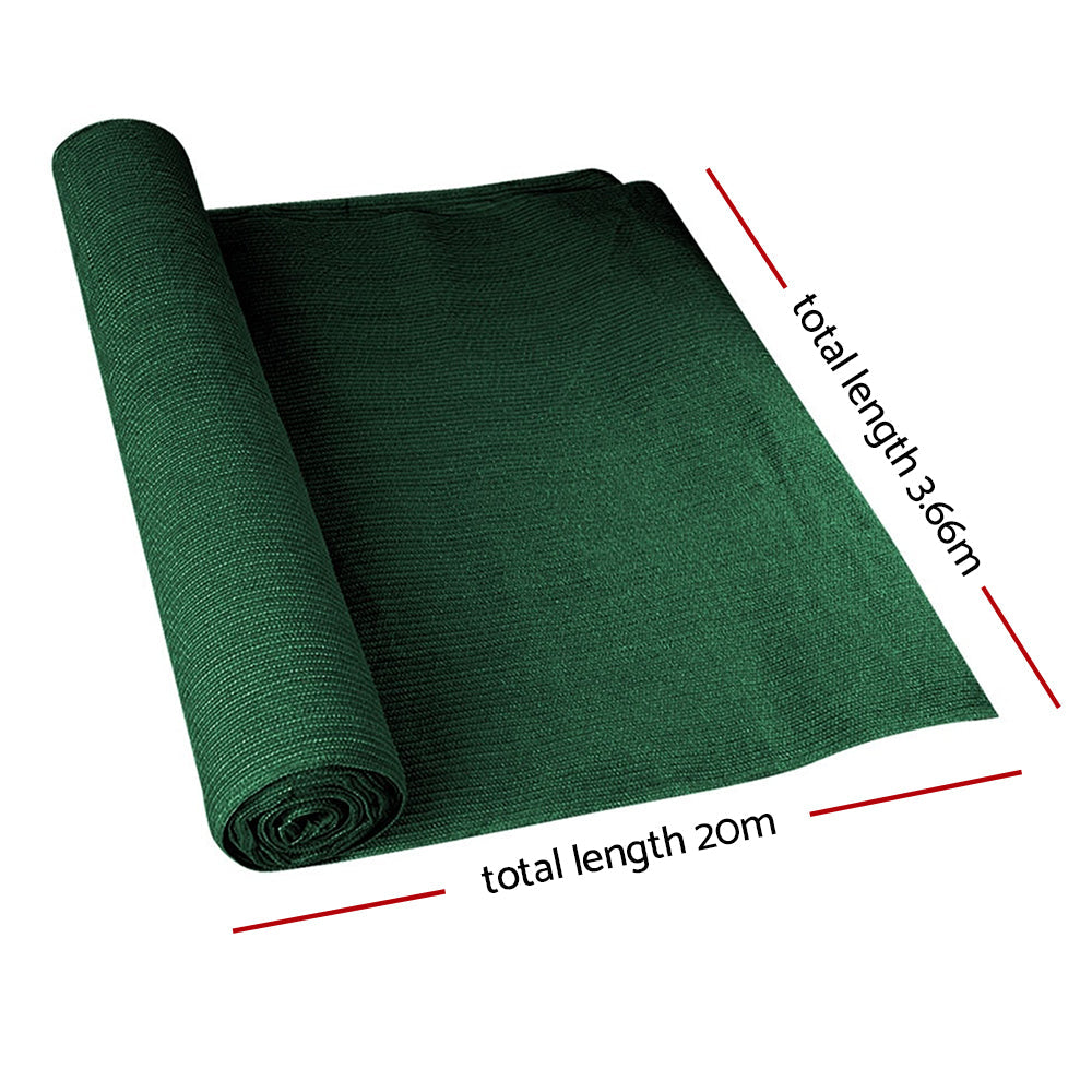 Instahut 50% Sun Shade Cloth Shadecloth Sail Roll Mesh 3.66x20m 100gsm Green-1