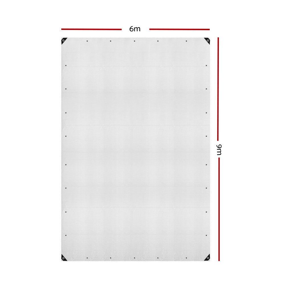 Instahut 6x9m Tarp Camping Tarps Poly Tarpaulin Heavy Duty Cover 135gsm Clear-1