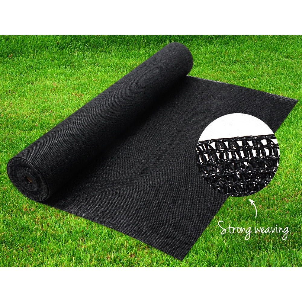 Instahut 70% UV Sun Shade Cloth Shadecloth Sail Roll Mesh Garden Outdoor 1.83x50m Black-4