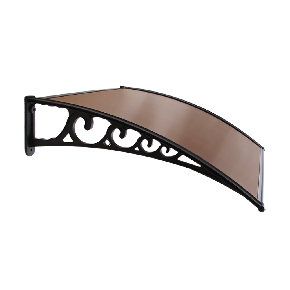 Instahut DIY Window Door Awning Brown 1 x 1M-3