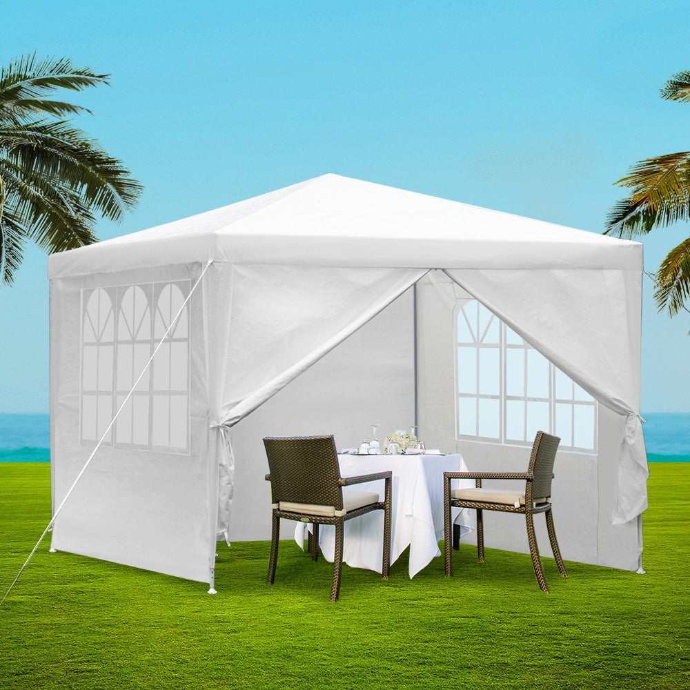 Instahut Gazebo 3x3 Outdoor Marquee Gazebos Wedding Party Camping Tent 4 Wall Panels-6