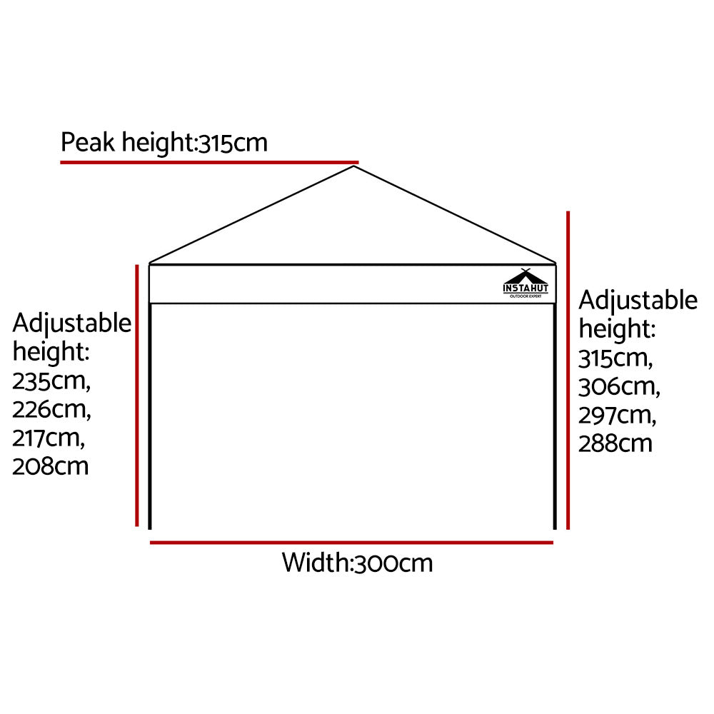 Instahut Gazebo Pop Up Marquee 3x3 Outdoor Wedding Base Pod Kit Black-1